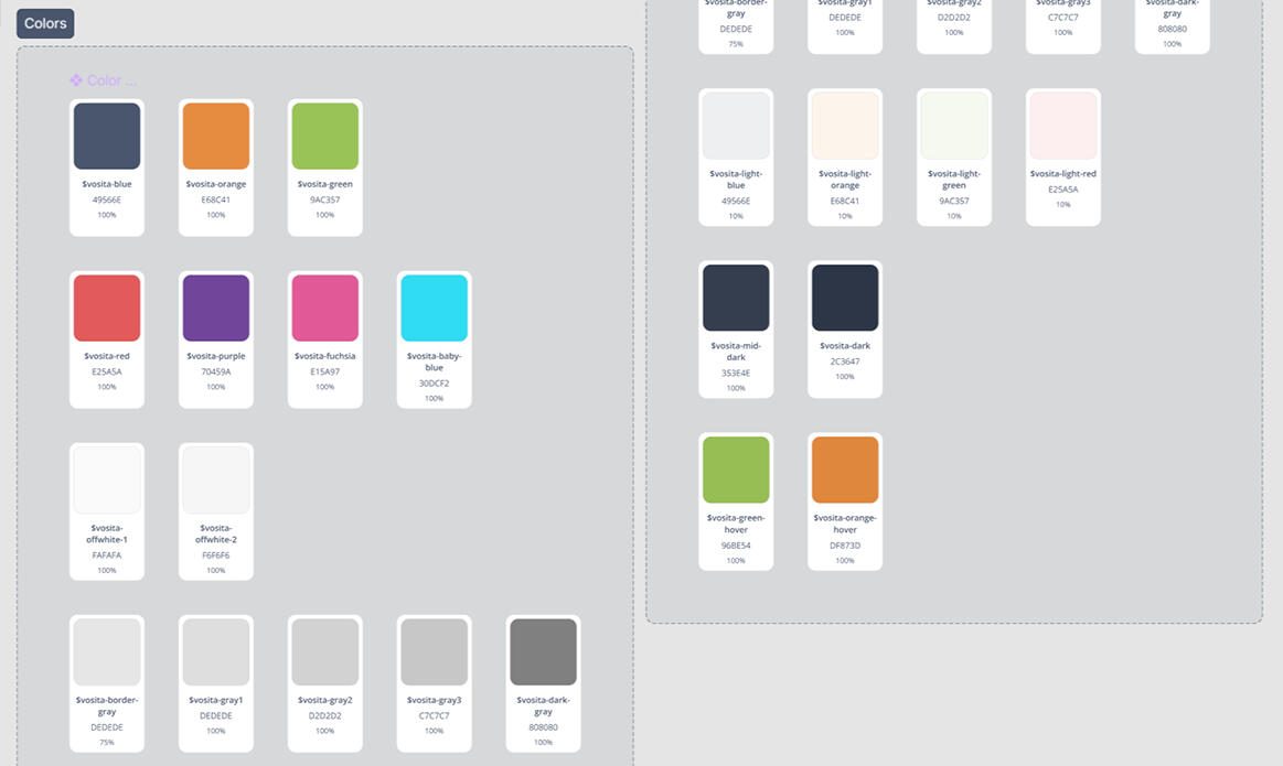 Standardizing a color palette