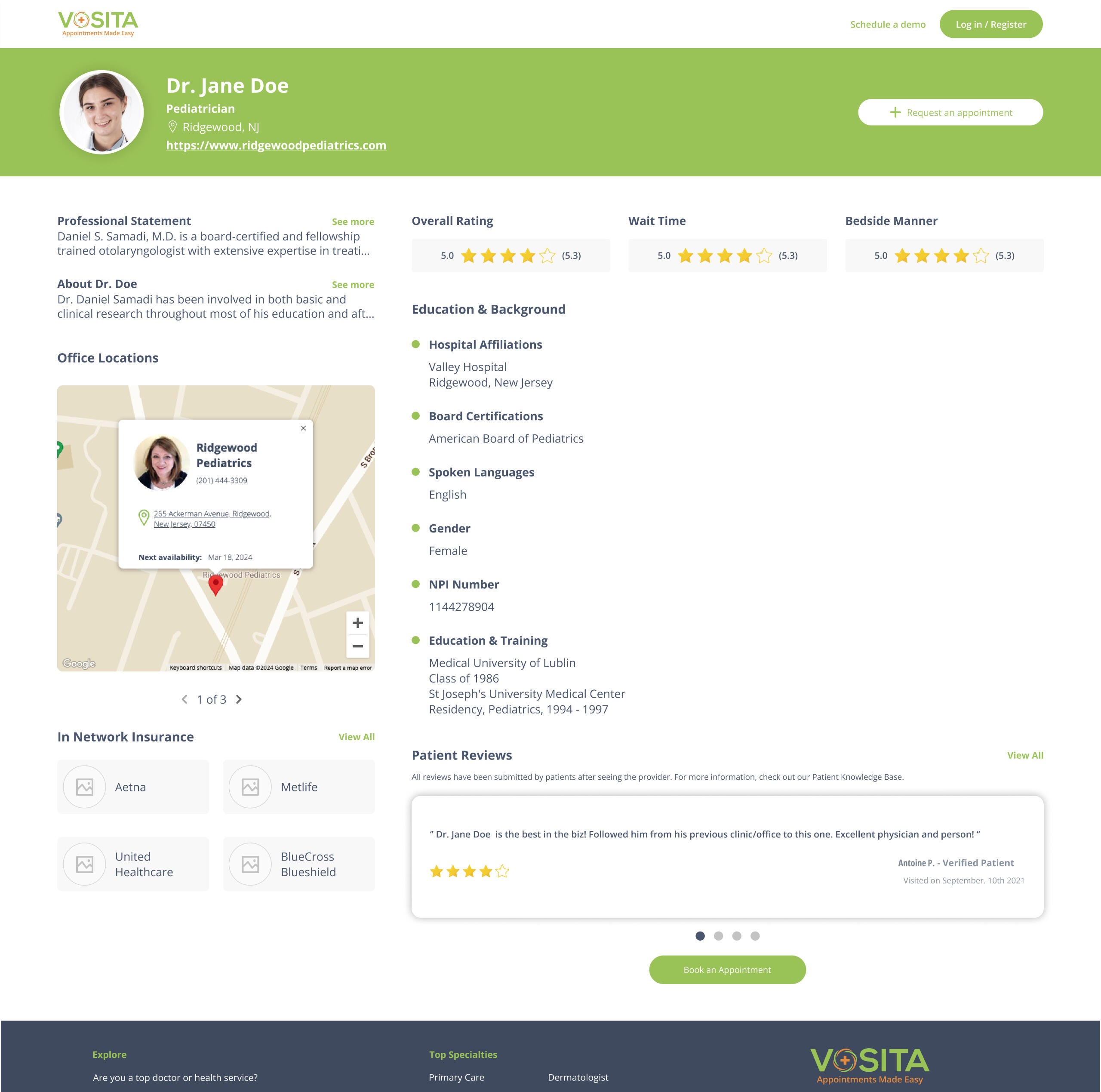 Provider Profile—before